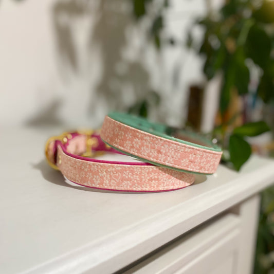 Korkhalsband Maiblume & Mint oder Pink Gr. M 35-43cm